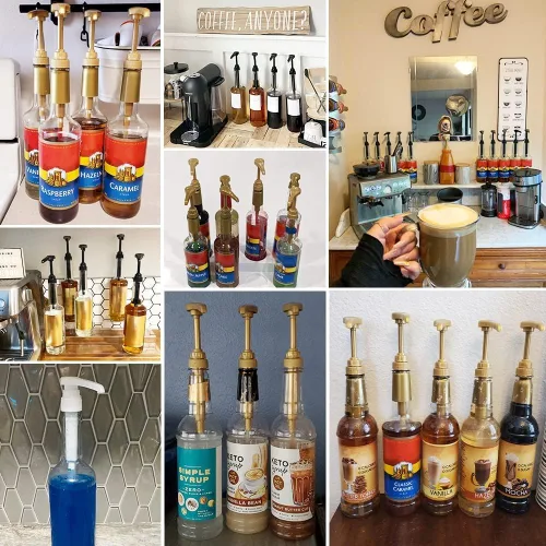 Miniatura 5 de 12 piezas de dispensador de bombas de jarabe, compatible con botellas de 25.4 onzas líquidas/750ml, ideal para mezclas de bebidas en casa
