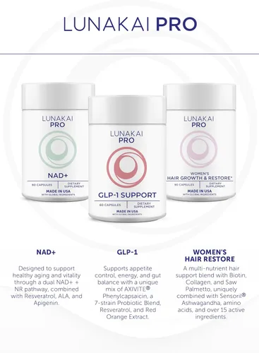 Miniatura 9 de Lunakai Cápsulas azul de metileno fabricadas en Estados Unidos de grado farmacéutico con vitamina C, B6, B12 – Suplemento diario de apoyo cerebral