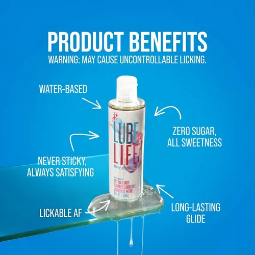 Miniatura 6 de Lube Life - Lubricante personal a base de agua, sabor algodón de azúcar, para hombres, mujeres y parejas, sin azúcar añadido, 8 onzas líquidas