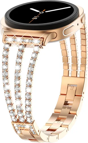 Miniatura 23 de KADES Compatible with Samsung Galaxy Watch 8/8 Classic / 7/6 / 5/4 Band, 40mm 44mm 45mm 47mm, Luxury Diamond Bracelet Chain Band for Women, Bling