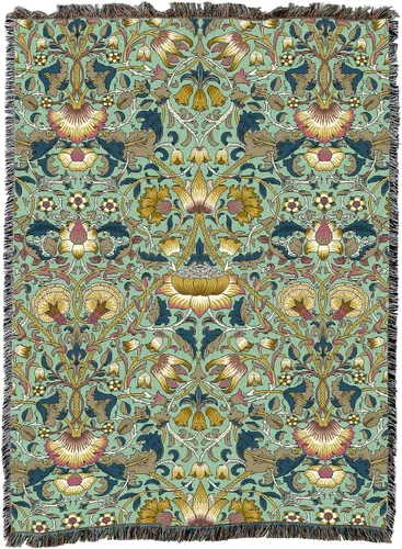 Miniatura 16 de Pure Country Weavers William Morris Lodden Cornflower Blanket - Artes y Oficios - Tapiz Decorativo de Regalo Tejido de Algodón - Fabricado