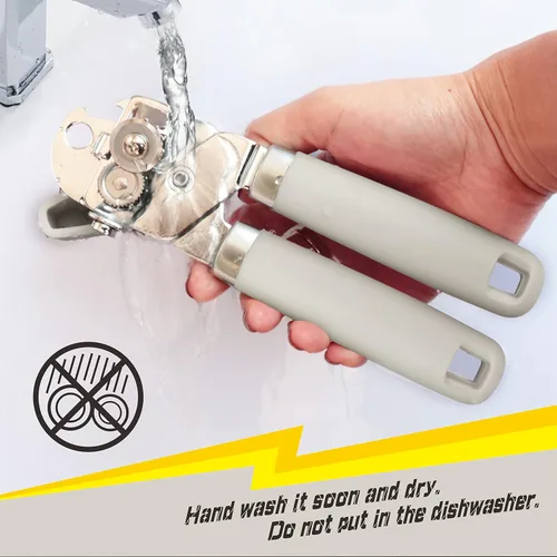 Miniatura 6 de PrinChef Abrelatas manual, abridor de botellas de lata con imán, sin problemas, elevación de la tapa, abrelatas de mano borde liso con hoja afilada