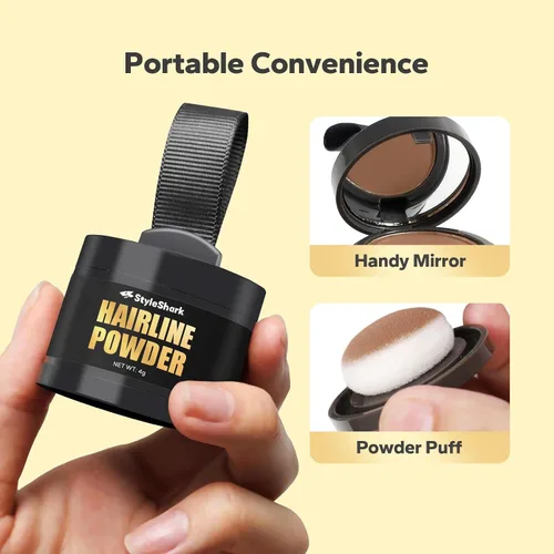 Miniatura 4 de Polvo de línea capilar – Retoque de raíz a prueba de sudor y cobertura para adelgazamiento del cabello para mujeres y hombres (Auburn)