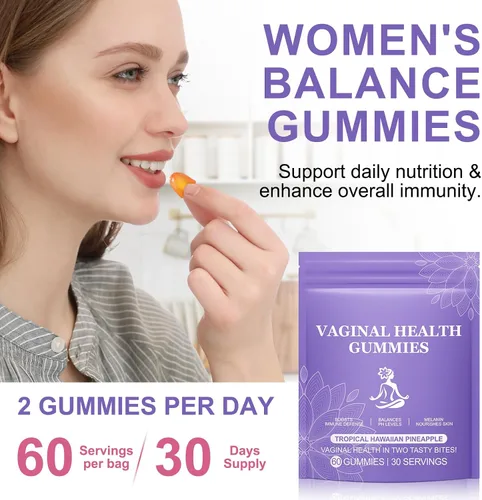 Miniatura 7 de Vital Gomitas probióticas vaginales para mujeres, 60 gomitas de equilibrio femenino, equilibrio de pH, apoyo inmunológico, vegano, sin gluten