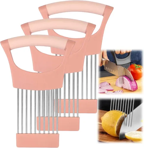 Miniatura 9 de Soporte para rebanar cebollas, nuevo soporte de acero inoxidable 2024 para cortar, herramienta auxiliar de picadora, cortador para carne, cebolla