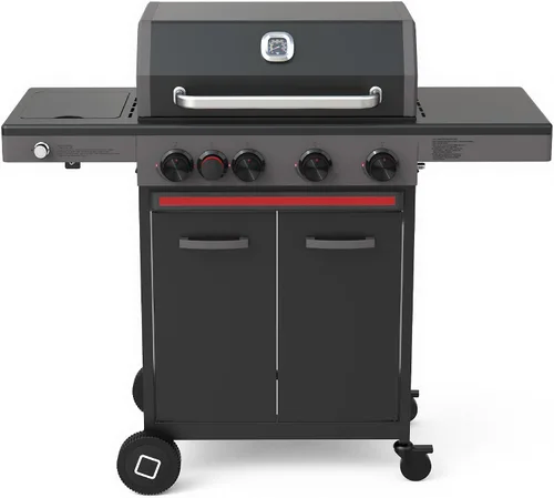 Brand-Man - Parrilla de gas propano de 4 quemadores con quemador lateral infrarrojo, parrilla de barbacoa total de 52,000 BTU con rejillas y plancha