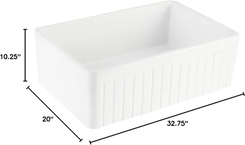 Miniatura 6 de Signature Hardware 447394 Curington - Fregadero de cocina de arcilla refractaria de 33 pulgadas, color blanco