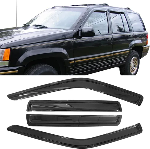 IKON MOTORSPORTS, 1994 1995 1996 1997 - Visera de ventana compatible con Jeep Grand Cherokee 1993-1998, estilo delgado, acrílico, tintado y