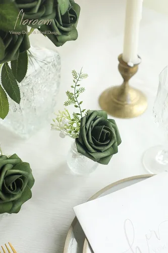 Miniatura 3 de Floroom Flores artificiales de espuma de aspecto real, con tallos, para manualidades, ramos de boda, centros de mesa, despedida de soltera, fiesta