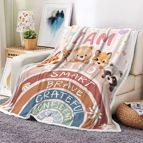 Miniatura 6 de Manta de bebé para niñas y niños, 40 x 30 pulgadas, suave manta de franela para bebé con patrón de lunares arcoíris clolrful, manta cálida
