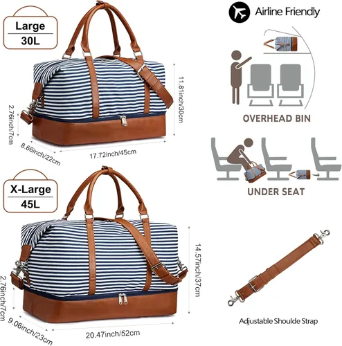 Miniatura 3 de S-ZONE - Bolso de mano de lona para mujer con correa de cuero sintética