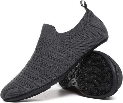 Miniatura 21 de QZKDM - Pantuflas ligeras antideslizantes para casa, para ponerse sin ayuda, para caminar descalzo, para ejercicio en casa y yoga, para hombres