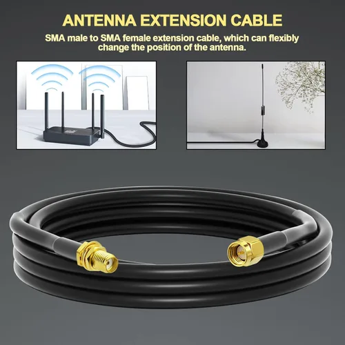 Miniatura 2 de onelinkmore Cable de extensión coaxial de baja pérdida de 10 pies RG58 SMA hembra a SMA macho Conector de cable coaxial RF y aplicaciones de radio