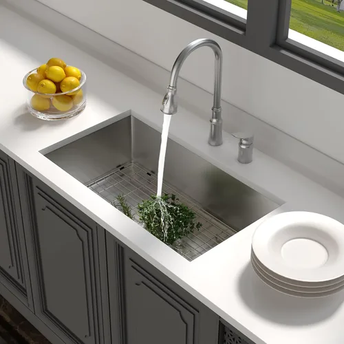 Miniatura 3 de Lordear Fregadero de cocina de 36 pulgadas de calibre 16 de acero inoxidable grande bajo encimera, fregadero de cocina profundo de 36 x 19 x 10