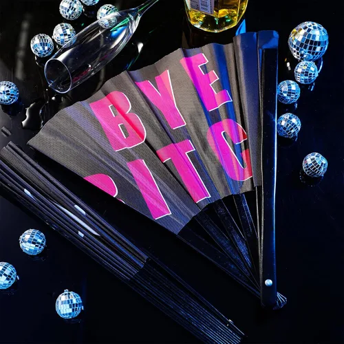 Miniatura 7 de Amyhill Paquete de 2 ventiladores chinos Rave icónicos grandes plegables para festivales con voz para hombres y mujeres, actuaciones de fiesta