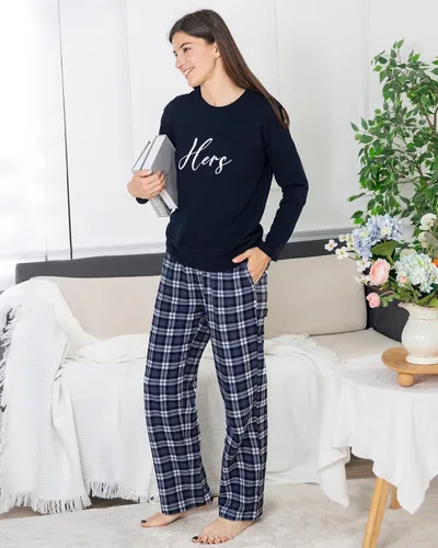Miniatura 4 de AW BRIDAL Pijamas a juego de 4 piezas para regalos de parejas, conjuntos de pijamas ligeros 100% algodón para mujeres y hombres