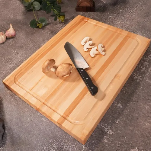 Miniatura 2 de CONSDAN Tabla de cortar de madera de arce duro para cocina, madera dura cultivada en Estados Unidos, 16 x 12 pulgadas, con mango interior invisible