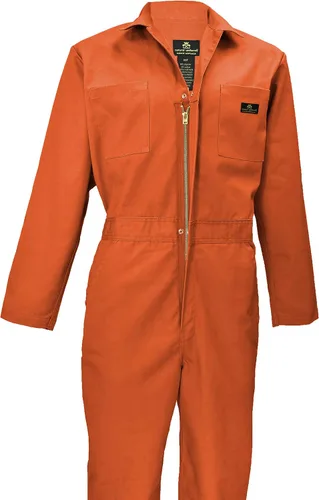 Miniatura 8 de Natural Uniforms Overol de sarga de manga larga con cremallera para hombre, resistente a las manchas y a las arrugas