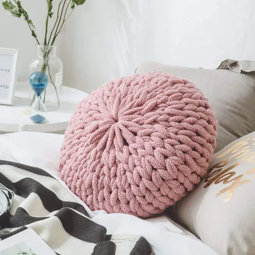 Miniatura 5 de vctops Almohadas de punto grueso en forma de caramelo con inserto súper suaves y acogedoras, cojines decorativos hechos a mano