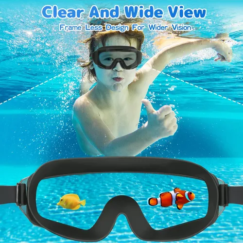 Miniatura 3 de EverSport - Paquete de 2 gafas de natación para niños de 8 a 16 años, capa extra de silicona, gafas de natación para niños, adolescentes, jóvenes