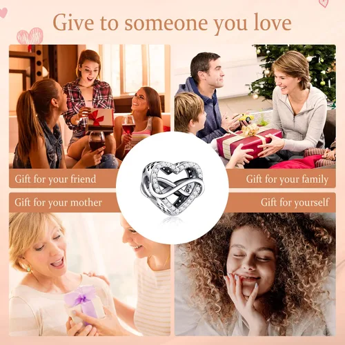 Miniatura 6 de Annmors Family Charm Love your Dad Mon Sister Infinity Charm fits Bracelets, 925 Sterling Silver-Lucky Charm for Woman Pendant Bead, Jewelry Beads