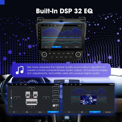 Miniatura 9 de Para Honda Accord 7th 2003-2007 Android Car Stereo, Carplay integrado y Android Auto, pantalla táctil capacitiva de 10 pulgadas, unidad