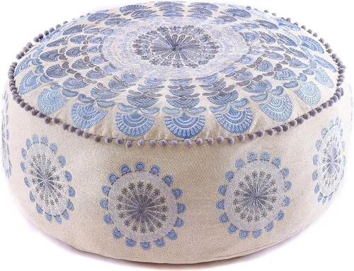 Miniatura 20 de Mandala Life ART Funda de cojín para el suelo bohemia – Decoración de lujo para habitación artesanal, funda de puf para meditación, yoga y área