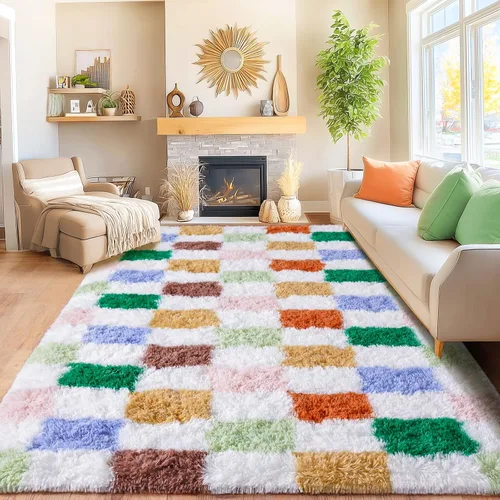 Miniatura 32 de Awaytail Alfombra Esponjosa Lavable 2x3 Pies, Pura Negra Alfombra para Silla de Escritorio Antideslizante, Alfombra Supersuave para Niños