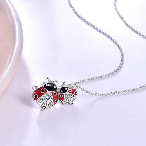 Miniatura 5 de POPLYKE Collar de rana, zorro, mariquitamariposa, joyería para mujer, plata de ley, regalos para el día de la madre, para mamá, hija, esposa