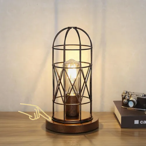 Miniatura 10 de Lámpara de mesa con control táctil para espacios pequeños, mesita de noche regulable de 3 vías y lámpara de noche para dormitorio y sala de estar
