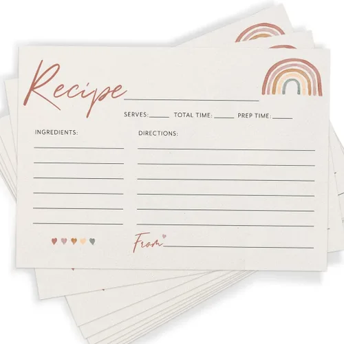 Miniatura 11 de Printed Party Tarjetas de consejos de boda y buenos deseos, tema boho arco iris, juego de 50