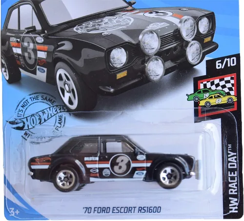 Miniatura 2 de Hot Wheels Race Day Series 6/10 '70 Ford Escort RS1600 102/250, negro