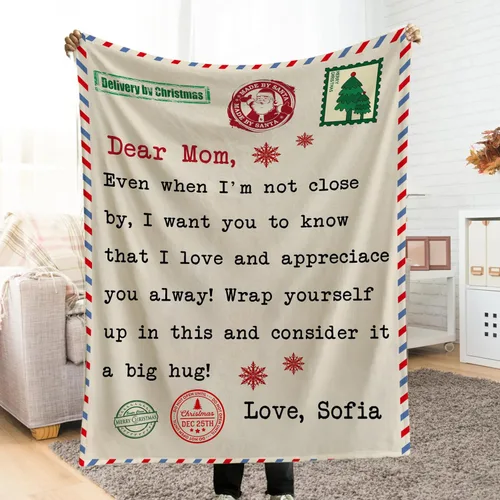 Miniatura 6 de Manta para mamá de hija o hijo, regalo de cumpleaños personalizado con árbol del amor, Navidad, día de la madre, manta suave y acogedora para mamá