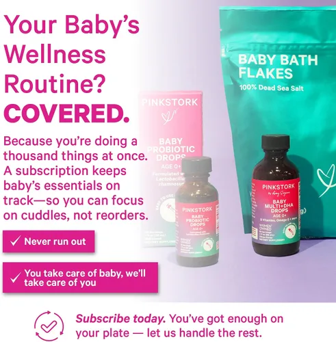 Miniatura 4 de Pink Stork Gotas probióticas para bebés, probióticos para recién nacidos, bebés y niños pequeños para ayudar a la digestión y el estreñimiento
