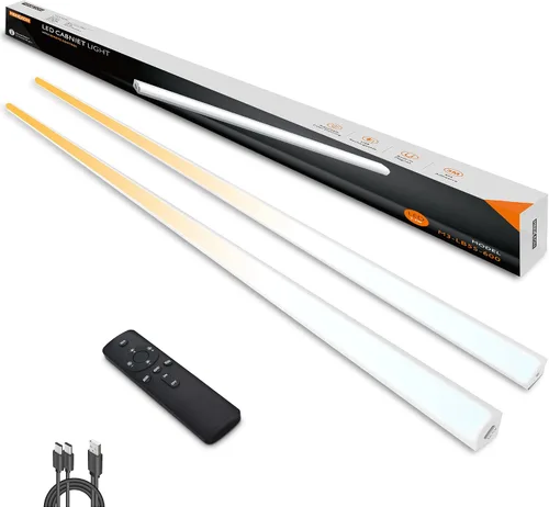 Miniatura 13 de Luces debajo del gabinete con control remoto, luces de clóset magnéticas y regulables, luz de tienda LED inalámbrica recargable por USB, luces