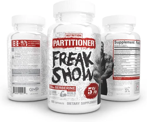 Miniatura 5 de 5% Nutrition Rich Piana Freak Show Constructor de músculo Berberina, Gymnema Sylvestre, polvo de banaba 180 cápsulas (30 días)