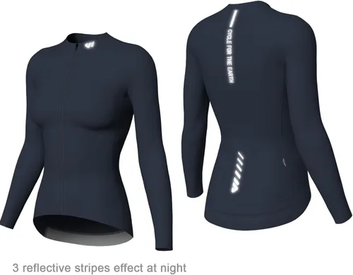 Miniatura 4 de Wulibike Camiseta de ciclismo para mujer, manga larga, camisetas de ciclismo para mujer, camisetas de ciclismo transpirables con 4 bolsillos