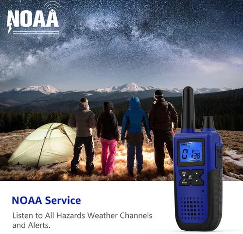 Miniatura 7 de Topsung Walkie Talkies recargables para adultos de largo alcance con auricular NOAA alerta meteorológica, radio multiusos de 2 vías, paquete de 6