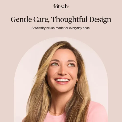 Miniatura 8 de Kitsch Cepillo desenredante para cabello húmedo y seco, cepillo flexible para mujeres, hombres y niños, cepillo desenredante para cabello rizado
