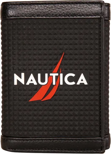 Miniatura 30 de Nautica Men's Trifold Wallet RFID Blocking Protection ID Window Card Slots Genuine Leather Durable