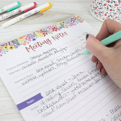 Miniatura 6 de bloom daily planners 8.5" x 11" Double Sided Meeting Pad - Topics, Takeaways, Action Items & Follow-Ups - Undated Meeting Notes Agenda Organizer