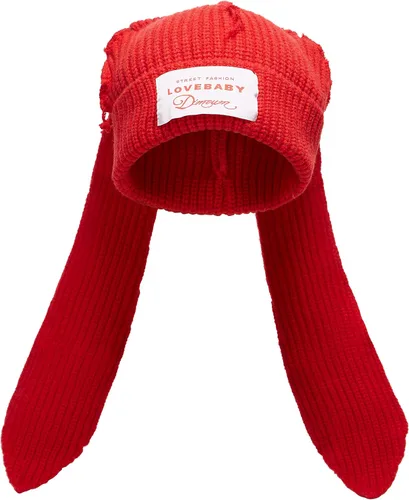 Miniatura 9 de Gorro de punto con orejas largas de conejo, gorro divertido de invierno, gorro cálido de punto de conejo de ganchillo para exteriores