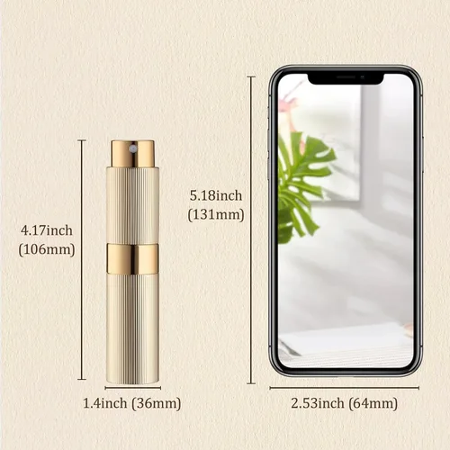 Miniatura 9 de LISAPACK Botella atomizadora de perfume de 0.3 fl oz, 1 pulverizador de colonia de viaje recargable, mini dispensador de perfume portátil vacío