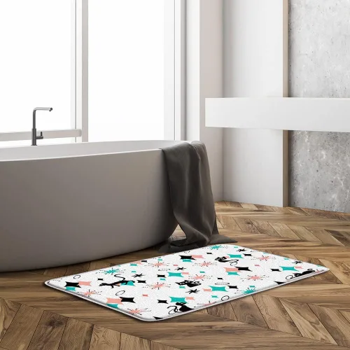 Miniatura 2 de GCTNBJL Atomic Starburst - Tapete de baño para gatos de mediados de siglo, moderno, abstracto, geométrico, diamante estrella, icónico de los años 50
