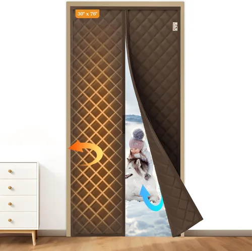 Miniatura 27 de Yotache Cortina Magnética con Aislamiento Térmico para Puertas de 60 x 80 pulgadas, Tamaño de la Cortina de 62" x 82" Material Oxford Resistente a