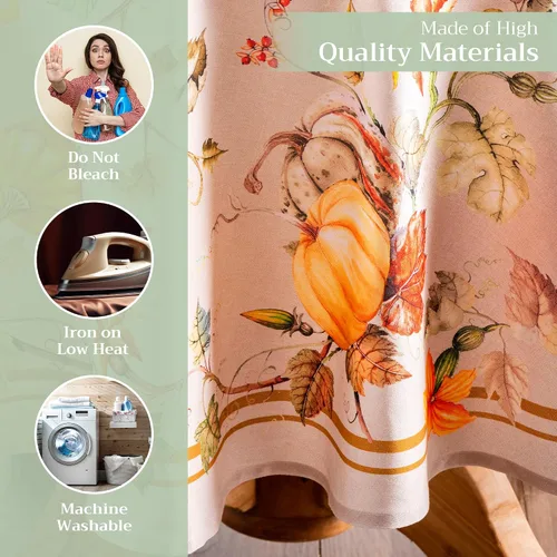 Miniatura 3 de Maison d' Hermine Mantel 100% algodón para mesas redondas de cocina, comedor, fiestas, bodas, Acción de Gracias/Navidad (63 pulgadas de diámetro)