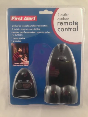 First Alert FA200 - Control remoto para interiores y exteriores de 2 salidas