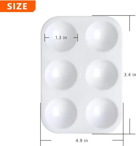 Miniatura 3 de Tamaki - 8 paletas de bandeja de pintura de plástico blanco, bandeja de pintura para acuarela, ideal para fiestas de pintura, manualidades DIY y 8