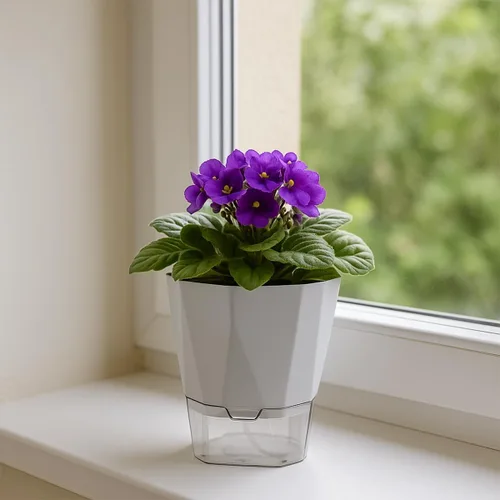 Miniatura 6 de Paquete de 6 macetas de riego automático de 5 pulgadas, macetas de riego automático para plantas de interior y exterior, macetas de riego automático