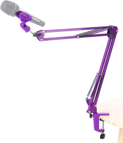 Miniatura 3 de Brazo de brazo de micrófono de escritorio - Soporte de micrófono de metal ajustable resistente (azul)
